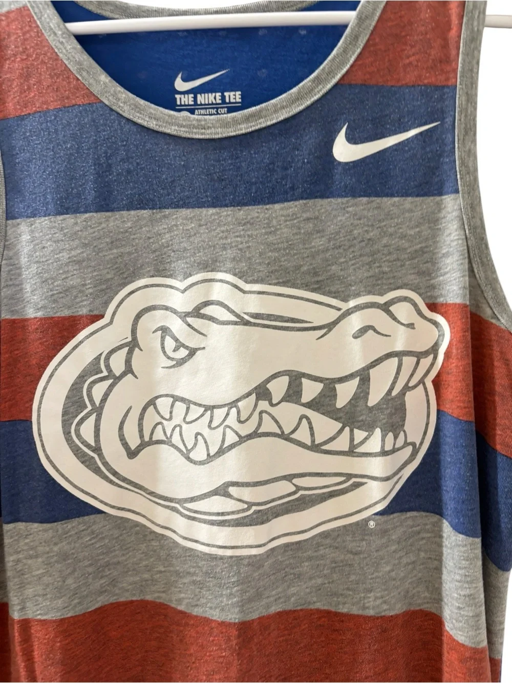 The Nike Tee Men's Multicolor Striped Athletic Cut Tank Top Florida Size Small
